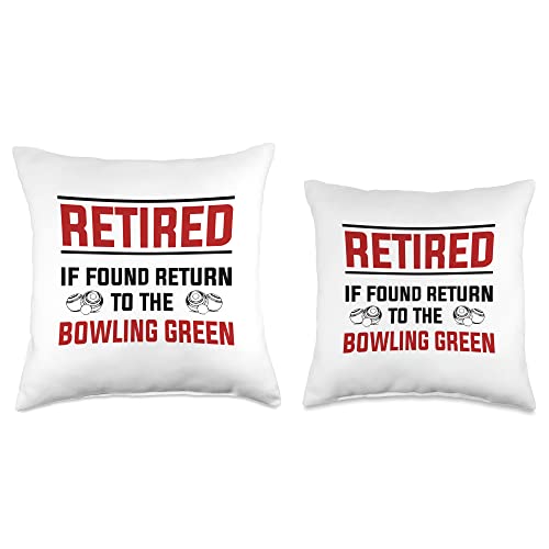 Lawn Bowls Retirement & Lawn Bowls Accessories Funny Lawn Bowling Green & Funny Retirement Throw Pillow, 16x16, Multicolor