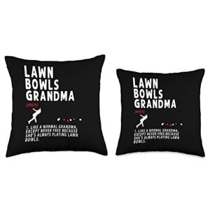 Lawn Bowling Retirement & Lawn Bowls Accessories Funny Lawn Bowls Grandma Idea for Women & Funny Retirement Throw Pillow, 16x16, Multicolor