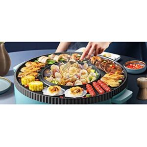 Lp Living Plus 2 in 1 Electric Grill and Hot Pot Combo, Dual Temperature, Indoor Non-Stick Griddle for Korean BBQ, Shabu Shabu and Noodles