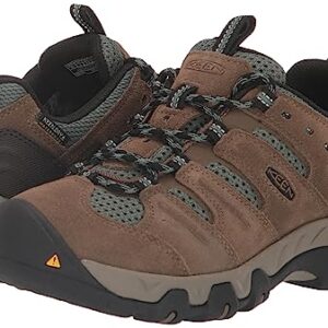 KEEN Women's Headout Low Height Waterproof All Terrain Hiking Shoes, Shitake/Dark Forest, 8