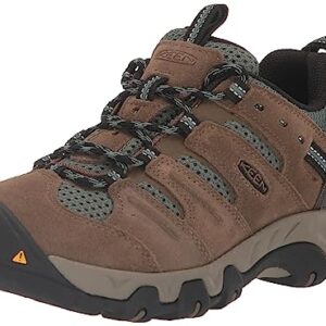 KEEN Women's Headout Low Height Waterproof All Terrain Hiking Shoes, Shitake/Dark Forest, 8