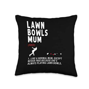 lawn bowling retirement & lawn bowls accessories funny lawn bowls mum idea for women & funny retirement throw pillow, 16x16, multicolor