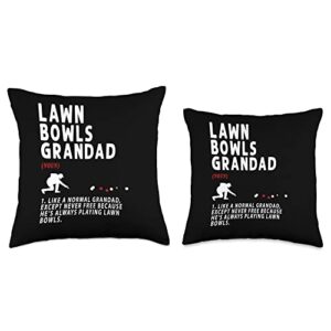 Lawn Bowling Retirement & Lawn Bowls Accessories Funny Lawn Bowls Grandad Idea for Men & Funny Retirement Throw Pillow, 16x16, Multicolor