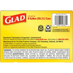 Glad Medium Drawstring Trash Bags, 8 Gallon, White, Fragrance Free, 80 Count, Pack May Vary