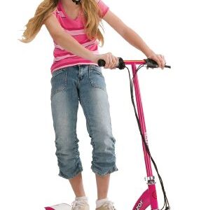 Razor 13111261 E100 Electric Scooter (Pink) & Power Core E100 Electric Scooter for Kids Ages 8+ - 100w Hub Motor, 8" Pneumatic Tire, Up to 11 mph and 60 min Ride Time, for Riders up to 120 lbs