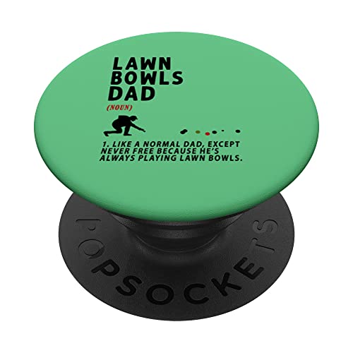 Funny Lawn Bowls Dad Idea For Men Funny Retirement PopSockets Swappable PopGrip