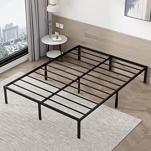 HOMWAYART Full Bed Frame, Metal Bed Frames High Platform Reinforced Steel Slats Support, Easy Assembly, Sturdy, Non-Slip and Noise-Free, No Box Spring Needed (Full)