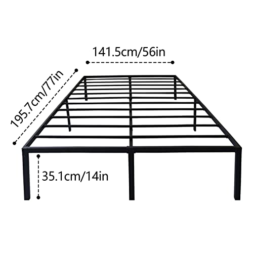 HOMWAYART Full Bed Frame, Metal Bed Frames High Platform Reinforced Steel Slats Support, Easy Assembly, Sturdy, Non-Slip and Noise-Free, No Box Spring Needed (Full)