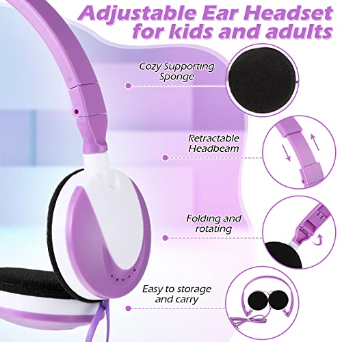 15 Pcs Kids Headphones Bulk for School,Comfort Headphones Wired, Ear Headset Foldable Stereo Headphones for Student/Kids/Teens/Adults