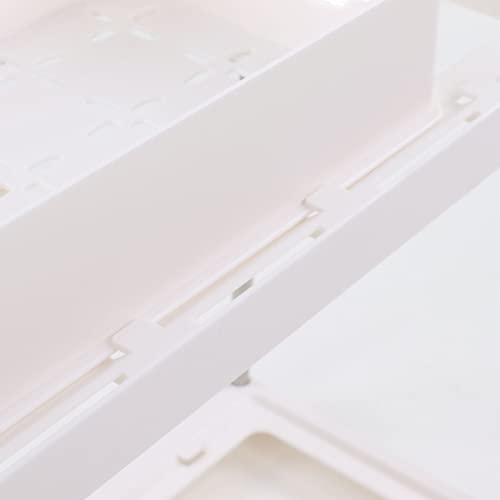 GLOGLOW Under Sink ABS Material Sliding Cabinet Basket Bathroom Sliding Design (White)