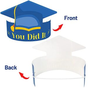 ceiba tree Graduation Hats for Kids 30 Pcs Paper Crowns Congrats Grad Cap Headbands School Students Party Favors