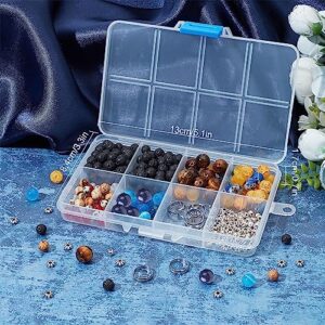 SUNNYCLUE 1 Box 300+Pcs DIY 10 Sets Solar System Bracelets Kit Universe Galaxy The Nine Guardian Planets Beading Bracelet Necklace Tiger Eye Bead Natural Gemstone Beads for Jewelry Making Kits Craft