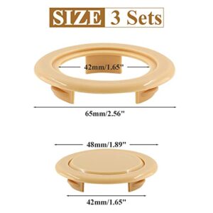 Biaungdo 3 Sets 2 Inch Outdoor Patio Table Umbrella Hole Ring and Cap Set, Standard Size Garden Beach Tablet Thicker Hole Ring Plug and Cap Set(Wood Color)