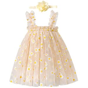baby girl tulle dress 6-9 months yellow tulle princess clothes with headband