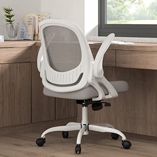 Home Office Chair Work Desk Chair Comfort Ergonomic Swivel Computer Chair, Breathable Mesh Desk Chair, Lumbar Support Task Chair with Wheels and Flip-up Arms and Adjustable Height