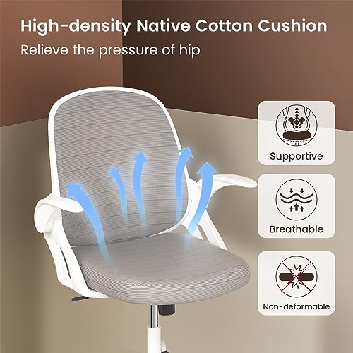 Home Office Chair Work Desk Chair Comfort Ergonomic Swivel Computer Chair, Breathable Mesh Desk Chair, Lumbar Support Task Chair with Wheels and Flip-up Arms and Adjustable Height