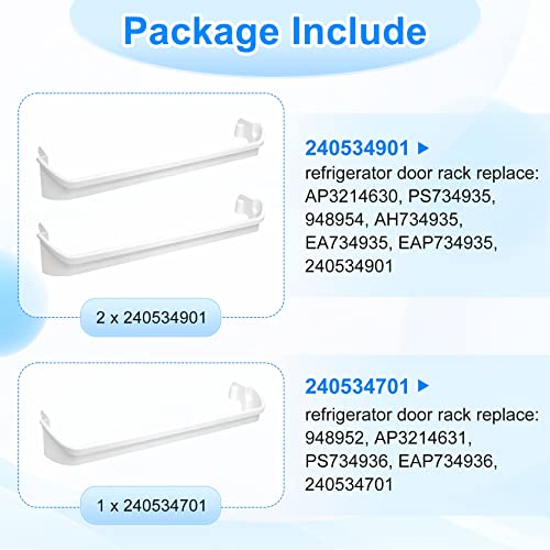 240534701 & 240534901 Refrigerator Door Shelf Replacement Compatible with frigidaire kenmore Door Shelf Rack Bar Rail Replaces AP3214631 PS734936 948952 AP3214630 PS734935 EA734935 948954 AH734935