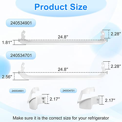 240534701 & 240534901 Refrigerator Door Shelf Replacement Compatible with frigidaire kenmore Door Shelf Rack Bar Rail Replaces AP3214631 PS734936 948952 AP3214630 PS734935 EA734935 948954 AH734935