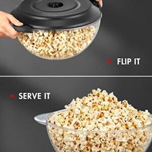 Popcorn Machine, 6-Quart Popcorn Popper maker, Nonstick Plate, Electric Stirring with Quick-Heat Technology, Cool Touch Handles (Black)