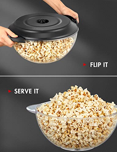 Popcorn Machine, 6-Quart Popcorn Popper maker, Nonstick Plate, Electric Stirring with Quick-Heat Technology, Cool Touch Handles (Black)