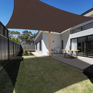 ankuka waterproof sun shade sail canopy rectangle uv block for outdoor patio and garden, yard activities(8'x10', brown)