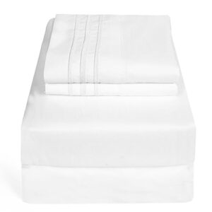 elonna - king size sheet set - breathable & cooling sheets - hotel luxury bed sheets - 1800 thread count - extra soft - deep pockets 16 inch - wrinkle, fade, stain resistant - 4 pcs (white, king)