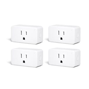 thirdreality zigbee smart plug 4 pack with real-time energy monitoring,15a outlet, zigbee repeater,etl certified,zigbee hub required,work with home assistant,compatible echo devices and smartthings