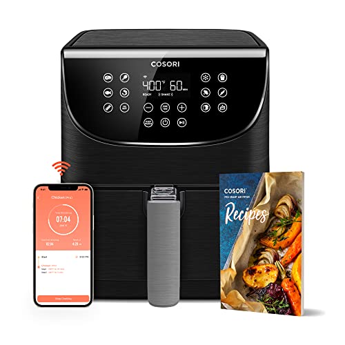 COSORI Air Fryer 5.8QT Pro Gen Smart 11-in-1 Toaster Oven , 100 Recipes Cookbook, 200+ Online Recipes , APP and Touch Screen Control, Works with Alexa & Google Assistant, Dishwasher-Safe Square Basket