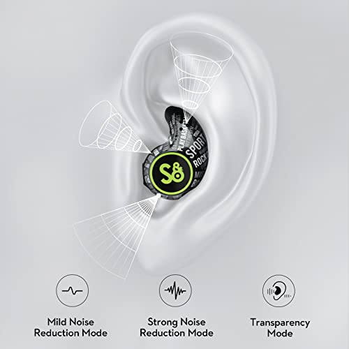 mifo S Active Noise Cancelling True Wireless Earbuds, Bluetooth 5.2 Wireless Sport Headphones, ENC Noise Cancelling, IP67 Waterproof Wireless Earbuds with 3 Modes, Built-in 6 Microphone(Black)