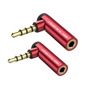 bysimilai alizone 90 degree 3.5mm male to female audio adapter omtp to ctia earphone audio converter right angle adapter headphone adapter connector female to male aux adapter-2 pack