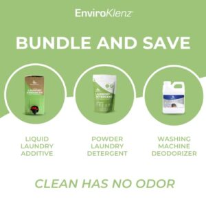 EnviroKlenz Liquid Laundry Enhancer | Non-Toxic, Fragrance-Free Additive | 20 loads, 77 Fl oz with 3 load EnviroKlenz Washing Deodorizer, and EnviroKlenz Powder Detergent, 20 loads