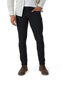 izod men's jeans - slim fit comfort stretch denim jeans for men, size 38x30, jet black heather
