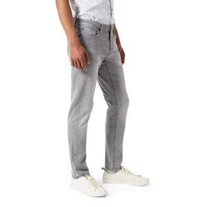 dkny jeans for men - premium soft slim fit mens stretch jeans grey mist