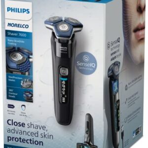 Philips Norelco Shaver 7600, Rechargeable Wet & Dry Electric Shaver with SenseIQ Technology, Quick Clean Pod, Travel Case and Pop-up Trimmer, S7886/84, Multi