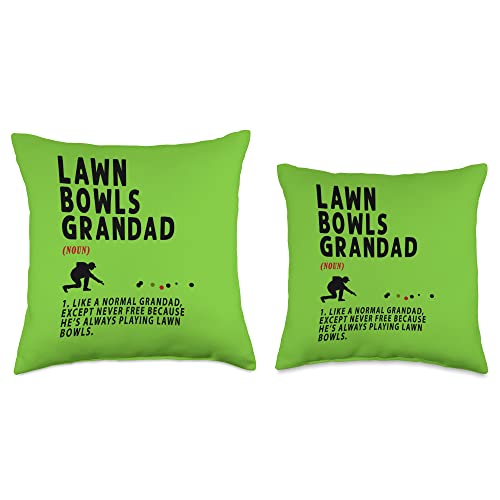 Lawn Bowling Retirement & Lawn Bowls Accessories Funny Lawn Bowls Grandad Idea for Men & Funny Retirement Throw Pillow, 16x16, Multicolor