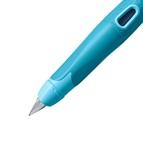 STABILO Ergonomic School Fountain Pen EASYbirdy 3D Wildfile Special Edition - Nib A - Right-Handed - Cartridge and Adjustment Tool Included - Blue