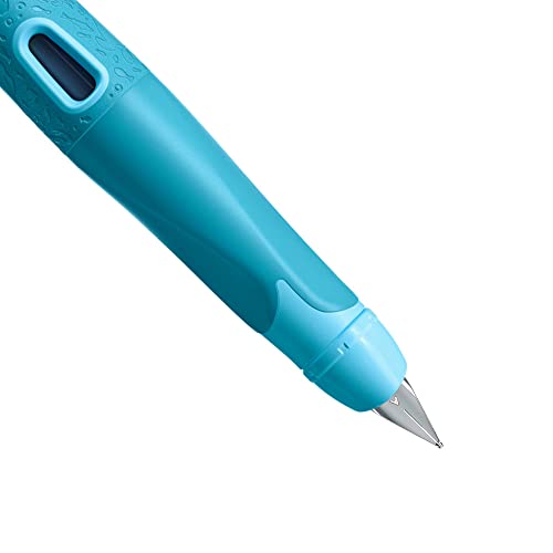 STABILO EASYbirdy 3D Wildlife Special Edition Ergonomic Fountain Pen in Blue - for Left Handed - Beginner Tip - Blue Cartridge and Adjustment Key Included