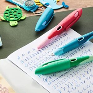 STABILO Ergonomic School Fountain Pen EASYbirdy 3D Wildfile Special Edition - Nib M - Right-Handed - Cartridge Included - Green