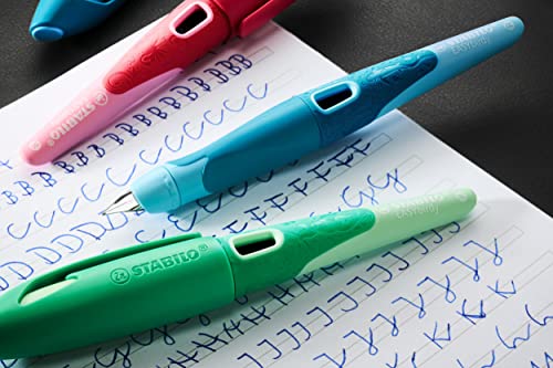 STABILO Ergonomic School Fountain Pen EASYbirdy 3D Wildfile Special Edition - Nib M - Right-Handed - Cartridge Included - Green