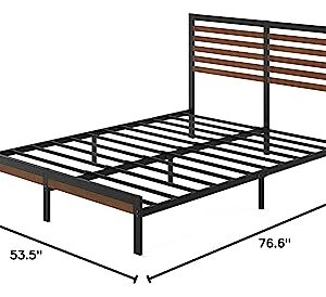 Zinus Kai Bamboo and Metal Platform Bed Frame with Headboard / No Box Spring Needed / Easy Assembly, Full