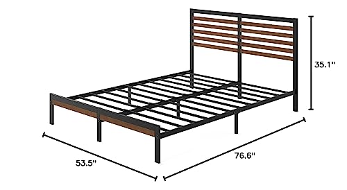 Zinus Kai Bamboo and Metal Platform Bed Frame with Headboard / No Box Spring Needed / Easy Assembly, Full