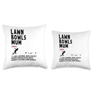 Lawn Bowling Retirement & Lawn Bowls Accessories Funny Lawn Bowls Mum Idea for Women & Funny Retirement Throw Pillow, 16x16, Multicolor