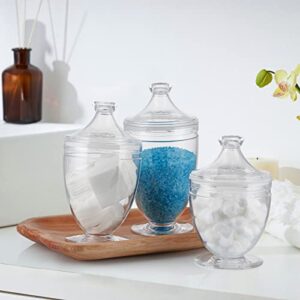 MOLIGOU Acrylic Apothecary Jars with Airtight Lid, Candy Jars for Candy Buffet, Decorative Bathroom Canisters, Set of 3