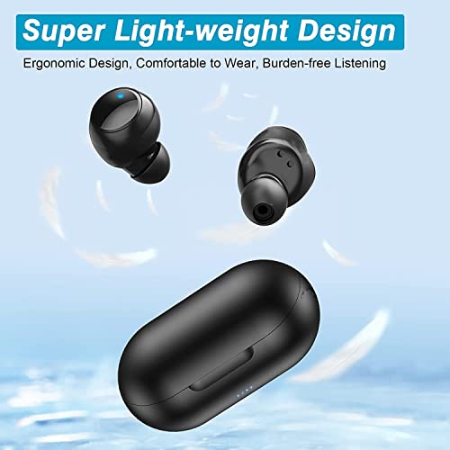 Integral Memory Earphone Wireless Earbuds,Bluetooth 5.0 Headset, IPX5 Waterproof in Ear Touch Earplug, Headset Lasting for 8 Hours, with Built-in Microphone Phone/Android/iOS (A), Black