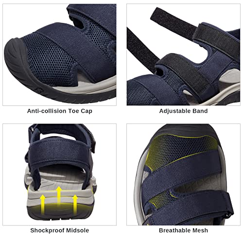 CAMELSPORTS Men's Hiking Sandals Closed Toe Beach Sandal Waterproof Sport Fisherman Sandals Water Shoes for Outdoor Athletic Walking