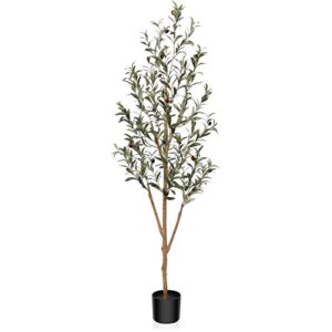 kazeila artificial olive tree realistic fake silk tree 5 feet tall faux plant for home decor indoor