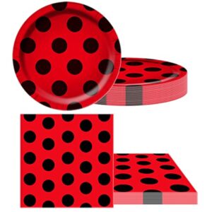 Ladybug Birthday Party Supplies,Ladybug Party Tableware Sets,Birthday Party Decorations for Girls