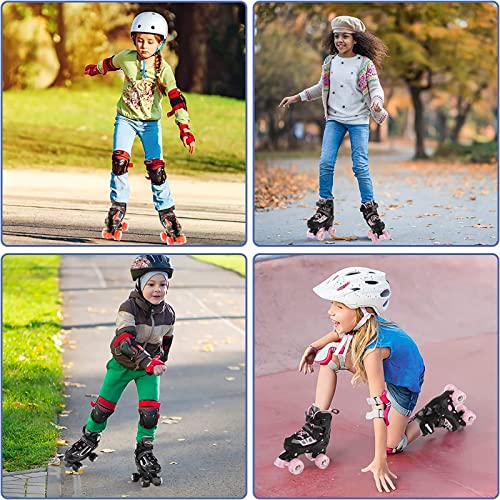 Nattork Kids Roller Skates for Boys Girls, 4 Sizes Adjustable Quad Skates with Light up Wheels,Best Gift for Beginners Outdoor Sports