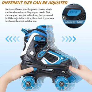 Nattork Kids Roller Skates for Boys Girls, 4 Sizes Adjustable Quad Skates with Light up Wheels,Best Gift for Beginners Outdoor Sports