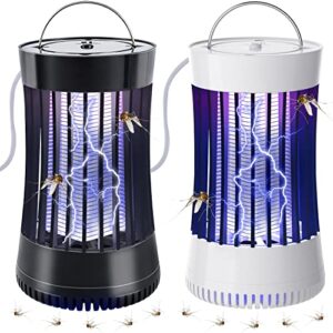 lulu home 2 packs indoor bug zapper with fan, 1500v high voltage lighted mosquito lamp trap, usb cable plug-in electric insect killer catching moth mosquitoes gnat fruit flies (no battery)